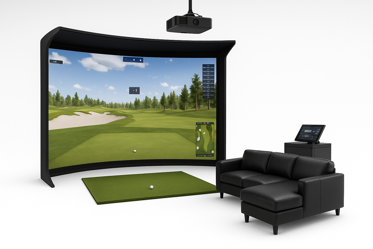 Curve-Elite™ 360 Golf Simulator Lounge